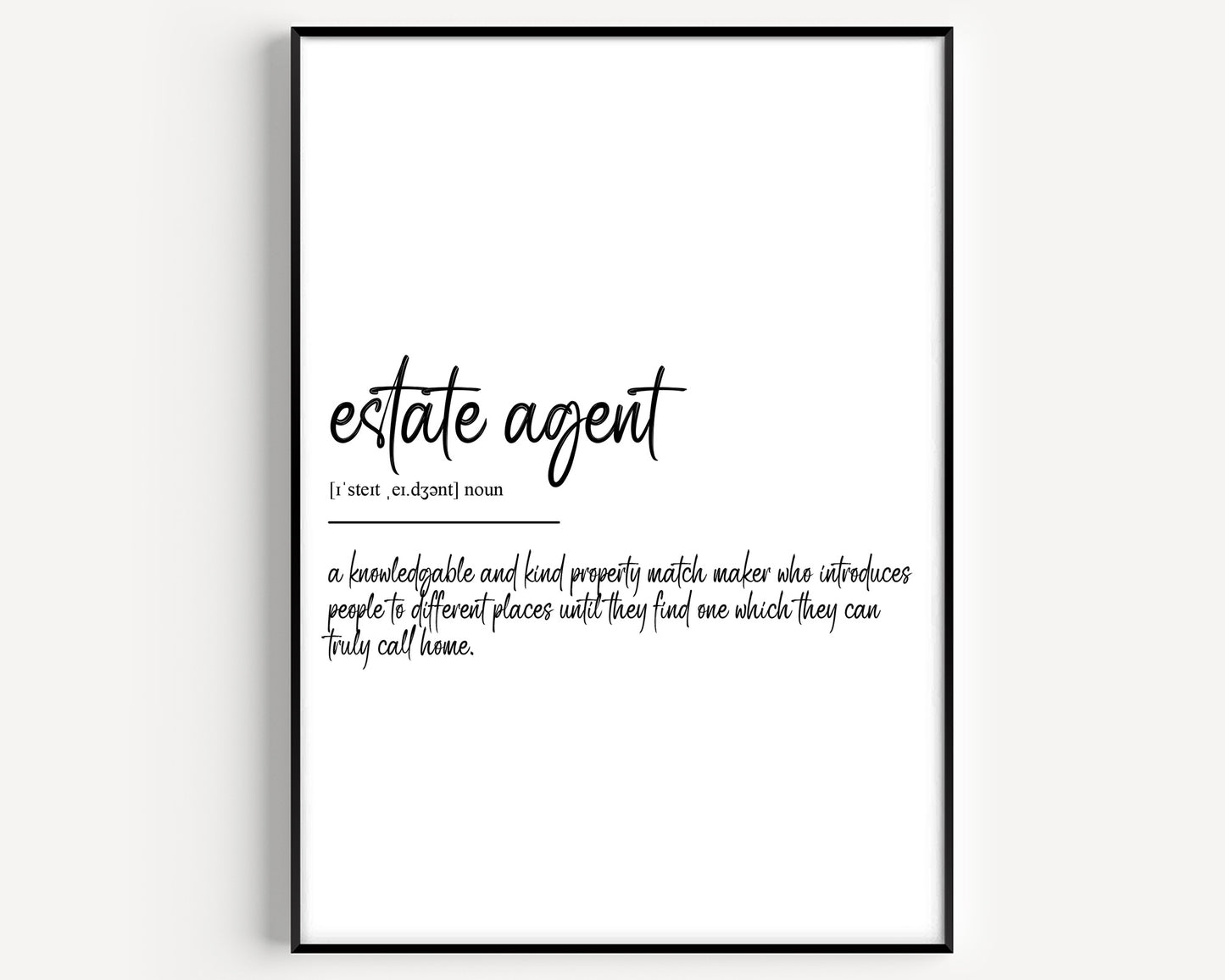 Estate Agent Definition Print - Magic Posters