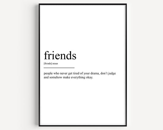 Friends Definition Print - Magic Posters