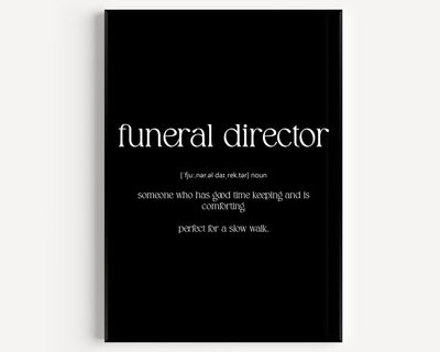 Funeral Director Definition Print - Magic Posters