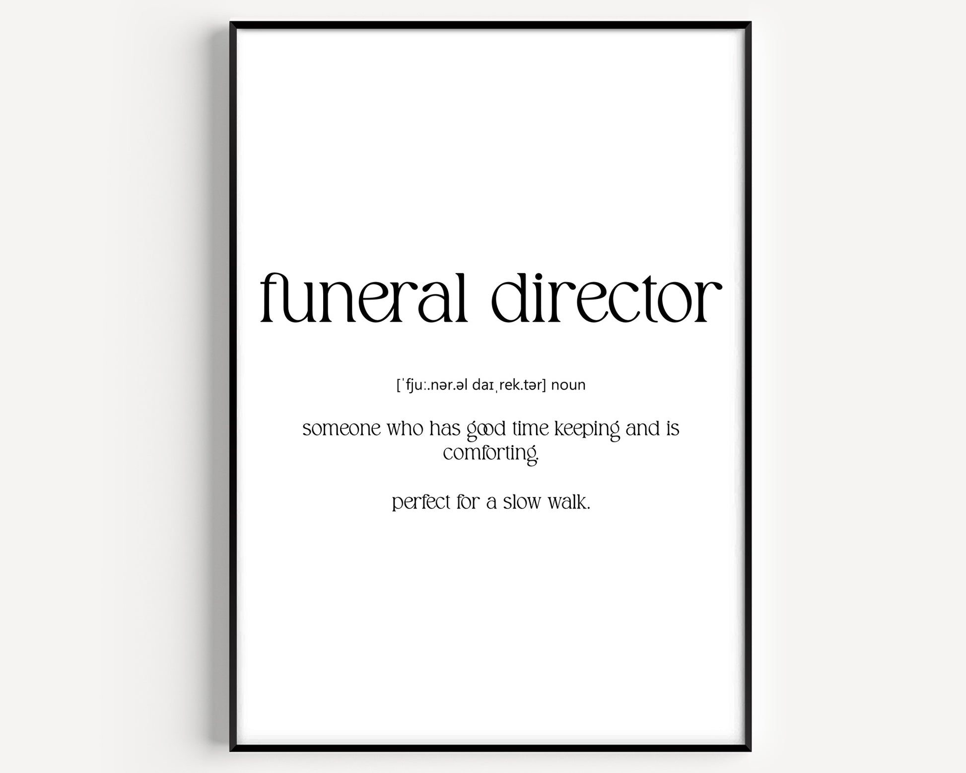 Funeral Director Definition Print - Magic Posters