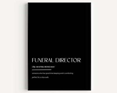 Funeral Director Definition Print - Magic Posters