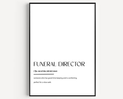 Funeral Director Definition Print - Magic Posters