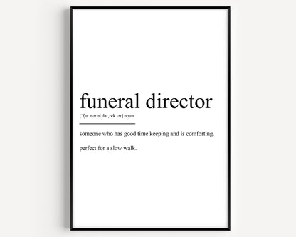 Funeral Director Definition Print - Magic Posters