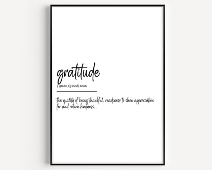 Gratitude Definition Print - Magic Posters