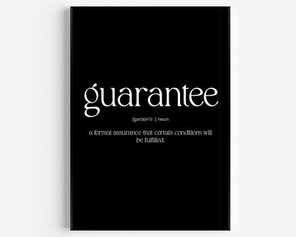 Guarantee Definition Print - Magic Posters
