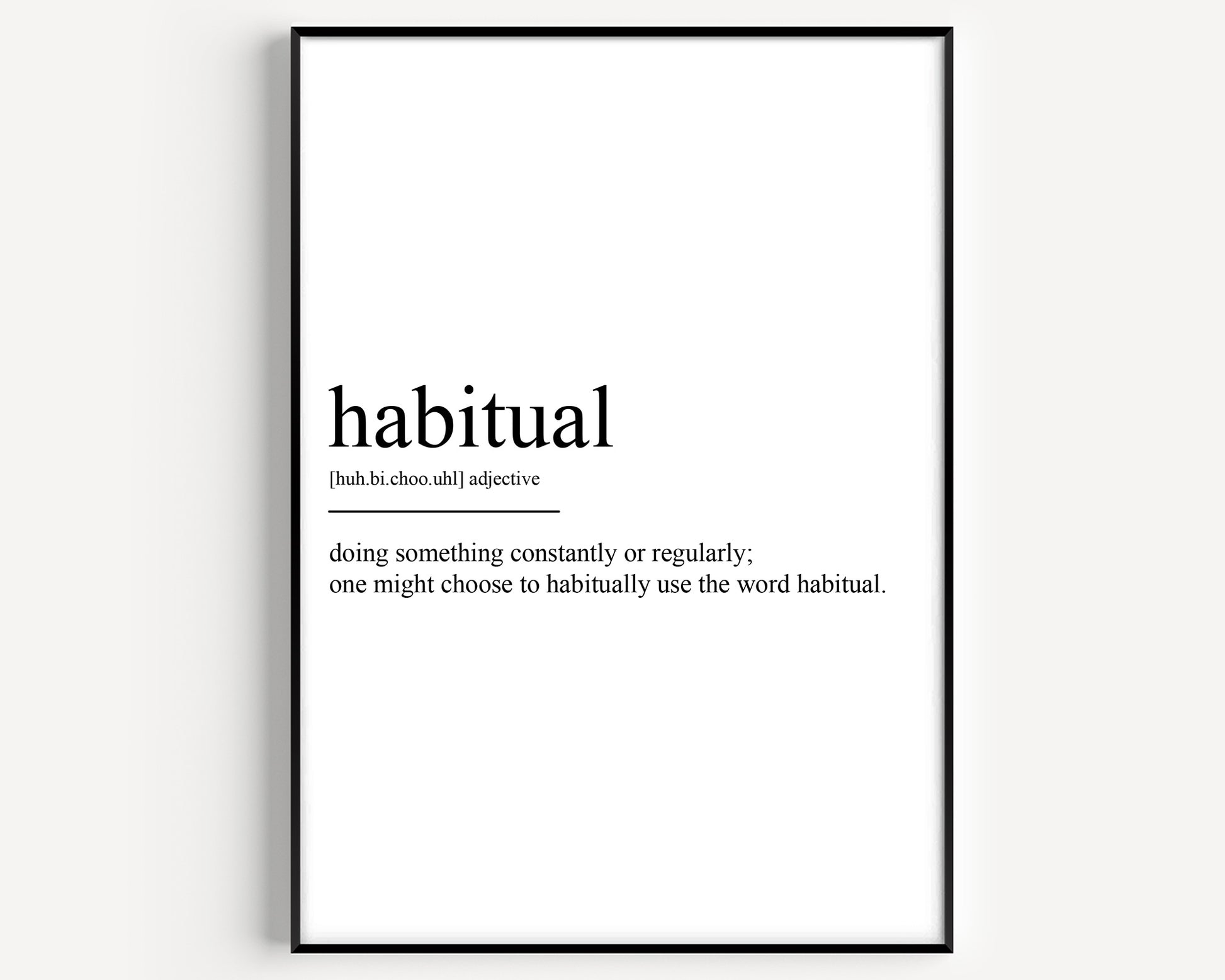 Habitual Definition Print - Magic Posters