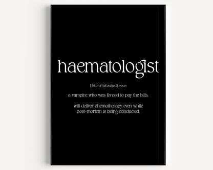Haematologist Definition Print - Magic Posters