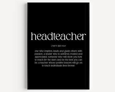 Headteacher Definition Print - Magic Posters