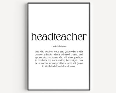 Headteacher Definition Print - Magic Posters