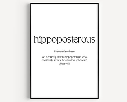 Hippoposterous Definition Print - Magic Posters