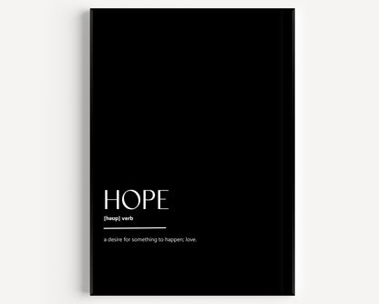 Hope Definition Print - Magic Posters