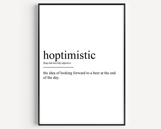 Hoptimistic Definition Print - Version 2 - Magic Posters