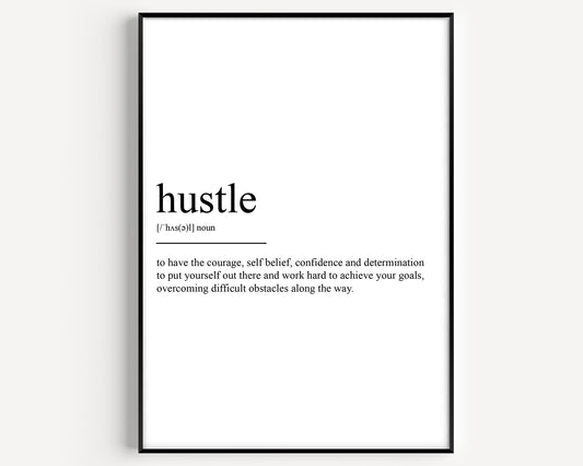 Hustle Definition Print - Magic Posters