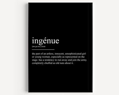Ingénue Definition Print - Magic Posters