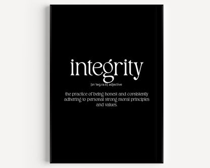 Integrity Definition Print - Version 2 - Magic Posters