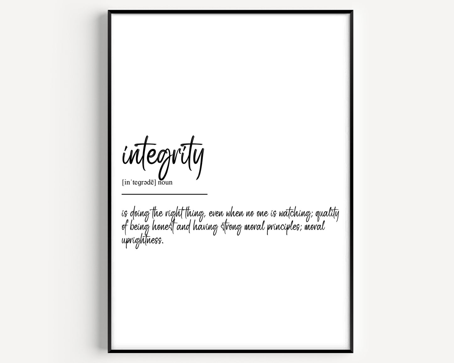 Integrity Definition Print - Version 3 - Magic Posters