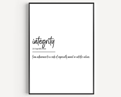Integrity Definition Print - Version 4 - Magic Posters