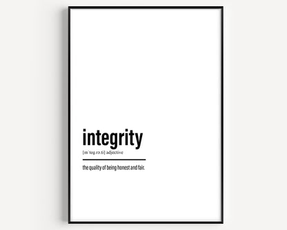 Integrity Definition Print - Magic Posters