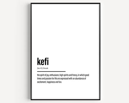 Kefi Definition Print - Magic Posters