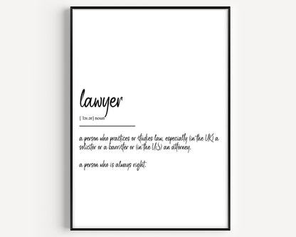 Lawyer Definition Print - Magic Posters