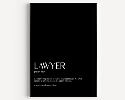 Lawyer Definition Print - Magic Posters