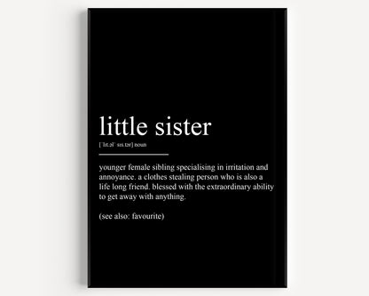 Little Sister Definition Print - Version 2 - Magic Posters