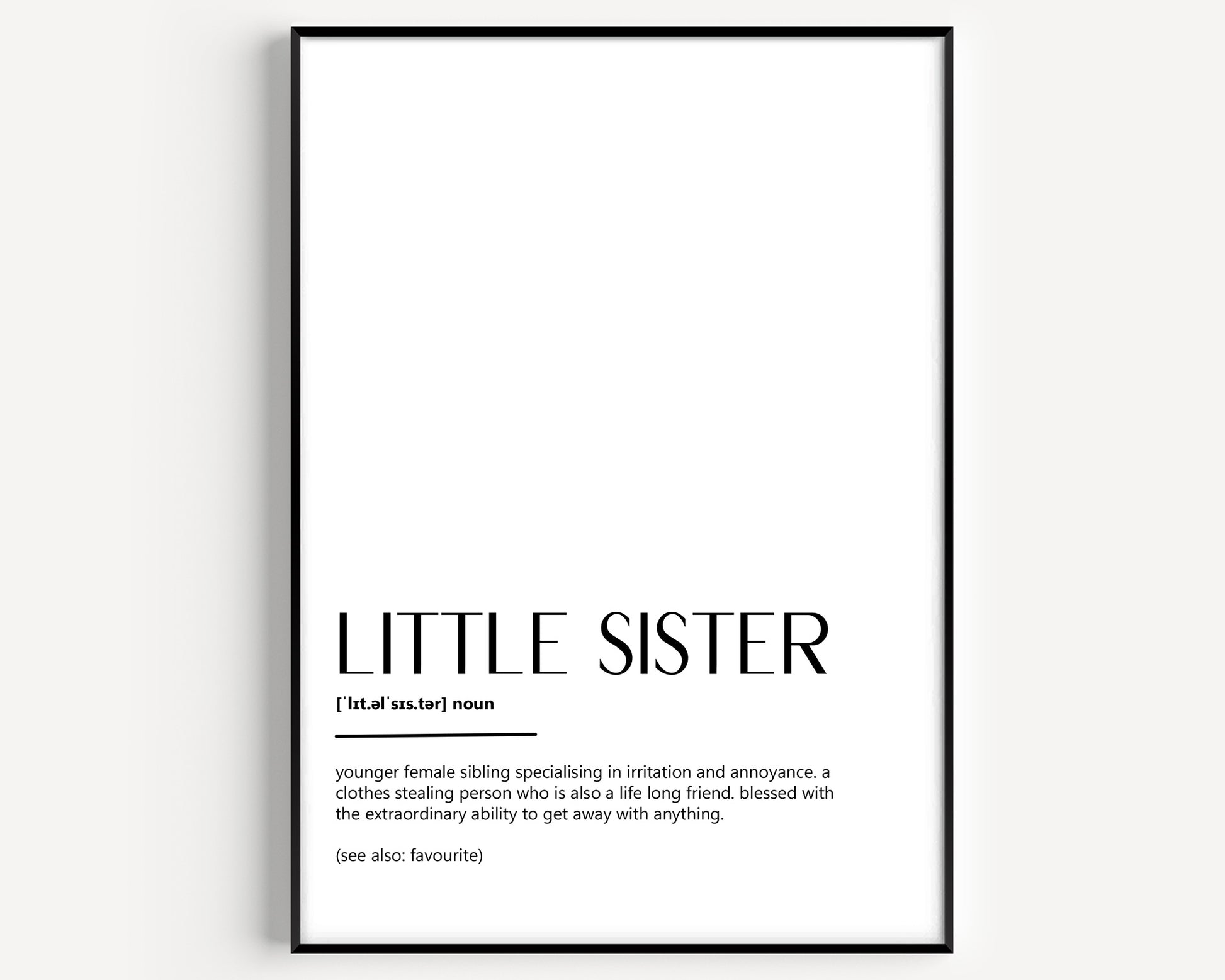 Little Sister Definition Print - Version 2 - Magic Posters