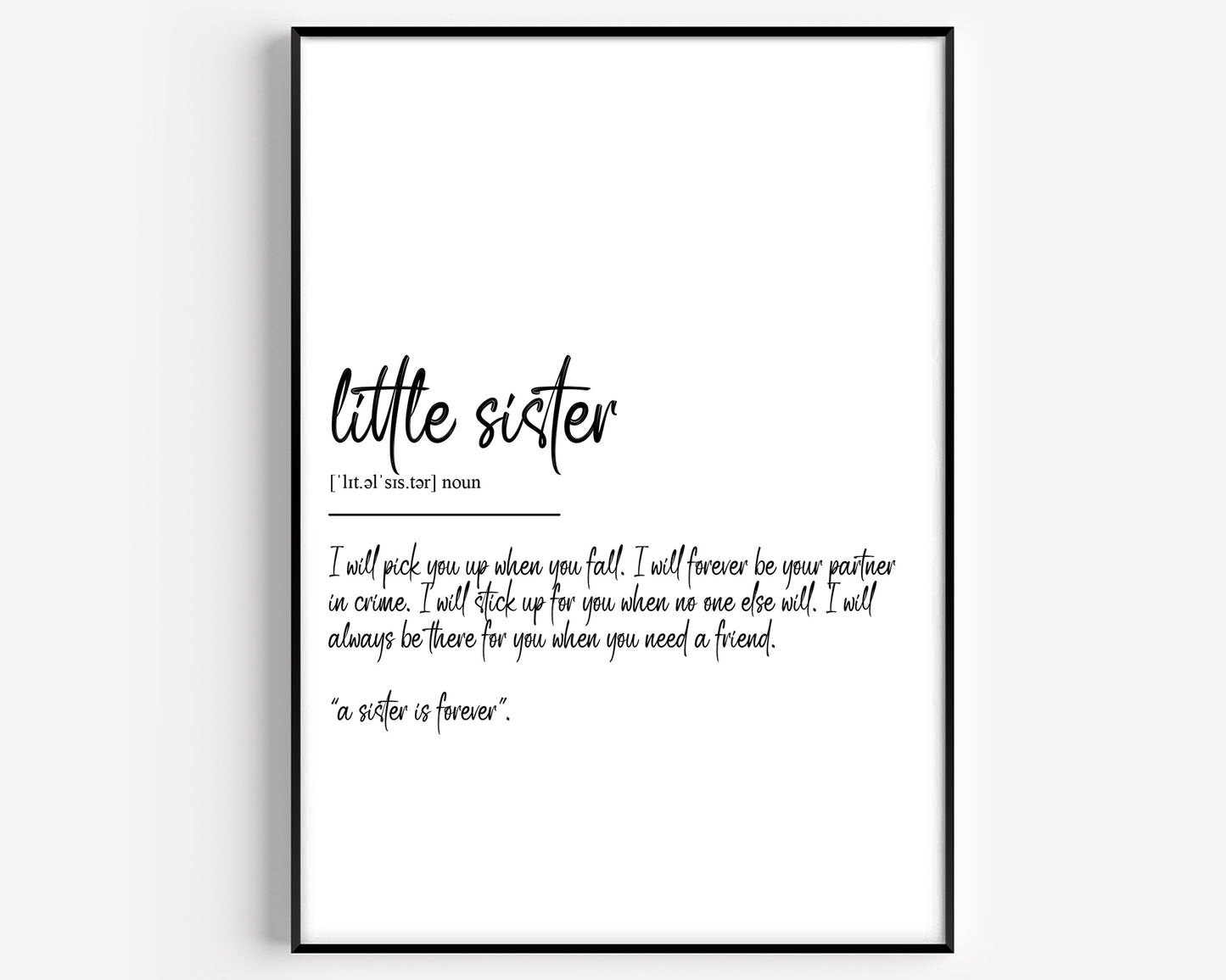 Little Sister Definition Print - Magic Posters