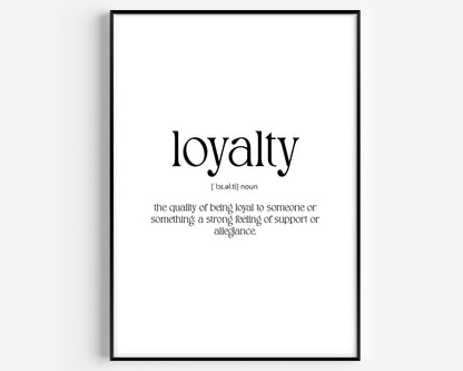 Loyalty Definition Print - Magic Posters