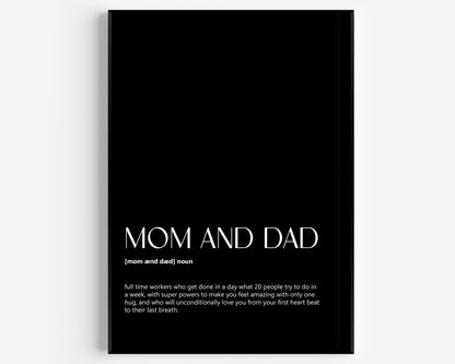 Mom And Dad Definition Print - Magic Posters
