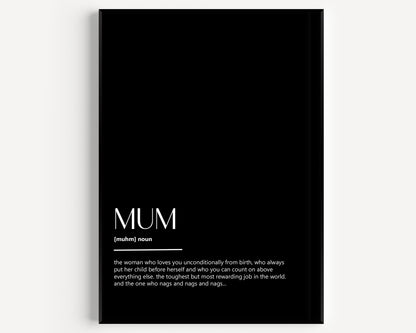 Mum Definition Print - Version 2 - Magic Posters