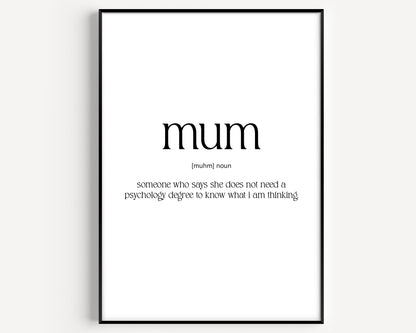 Mum Definition Print - Version 3 - Magic Posters