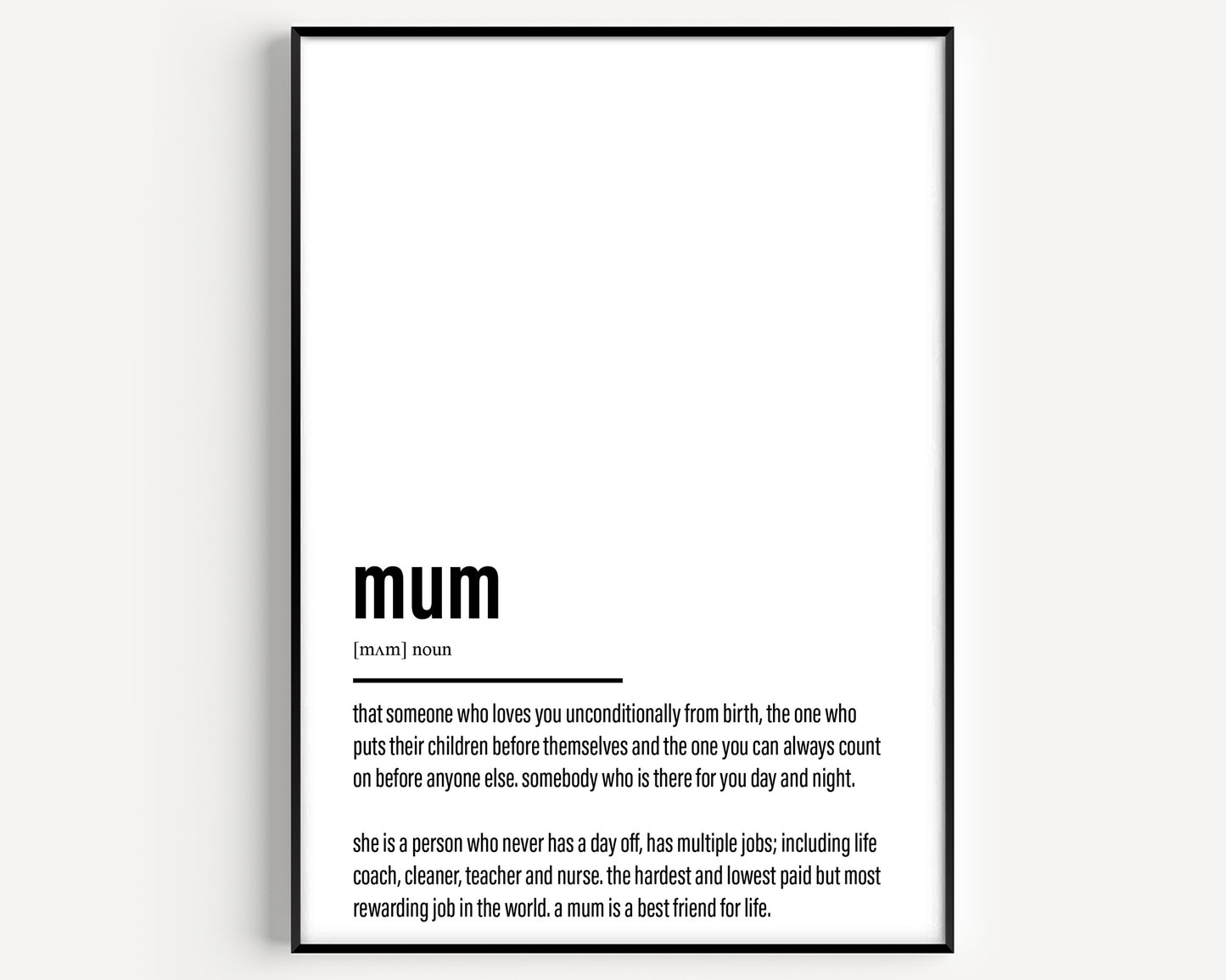 Mum Definition Print - Version 4 - Magic Posters