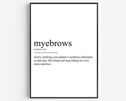 Myebrows Definition Print - Magic Posters