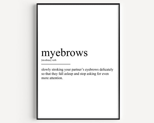 Myebrows Definition Print - Magic Posters