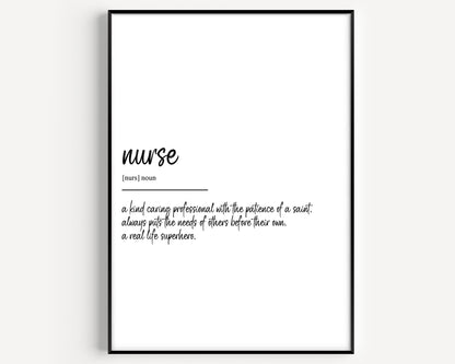 Nurse Definition Print - Magic Posters