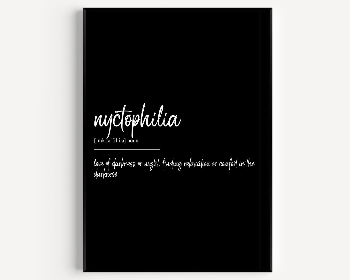 Nyctophilia Definition Print - Magic Posters