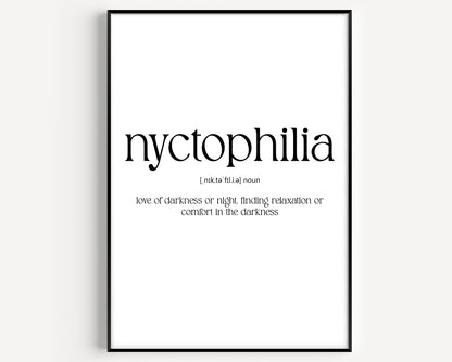 Nyctophilia Definition Print - Magic Posters