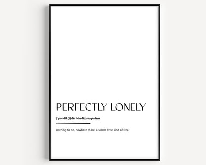 Perfectly Lonely Definition Print - Magic Posters