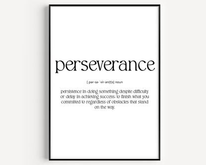 Perseverance Definition Print - Magic Posters