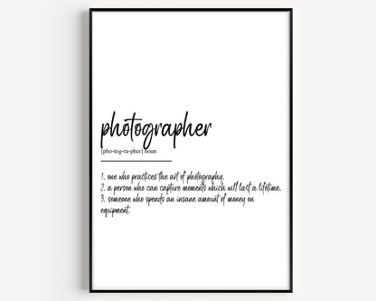 Photographer Definition Print - Magic Posters