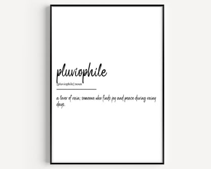 Pluviophile Definition Print V2 - Magic Posters