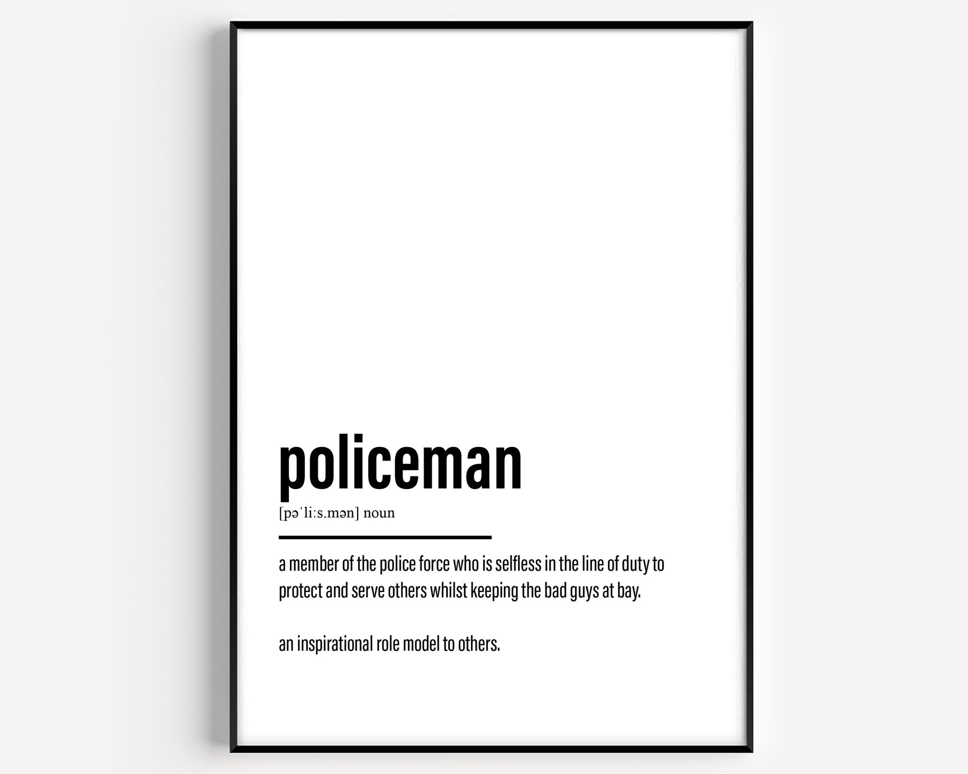 Policeman Definition Print - Magic Posters