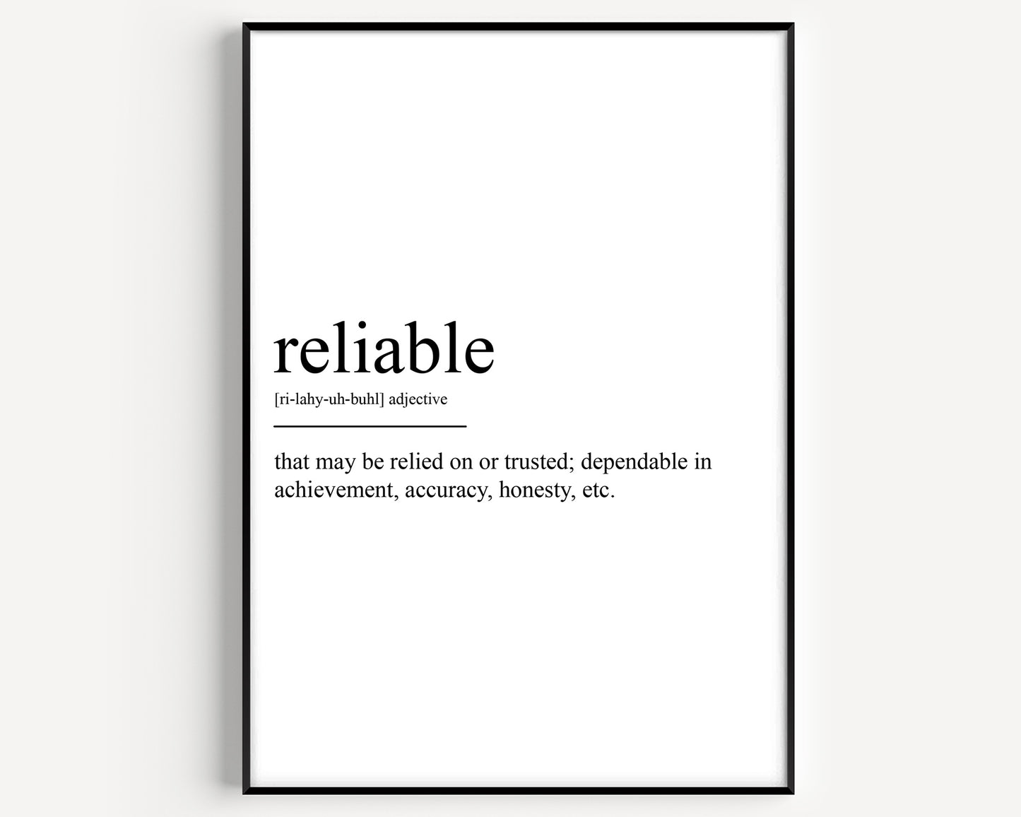 Reliable Definition Print - Magic Posters