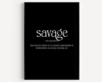 Savage Definition Print - Magic Posters