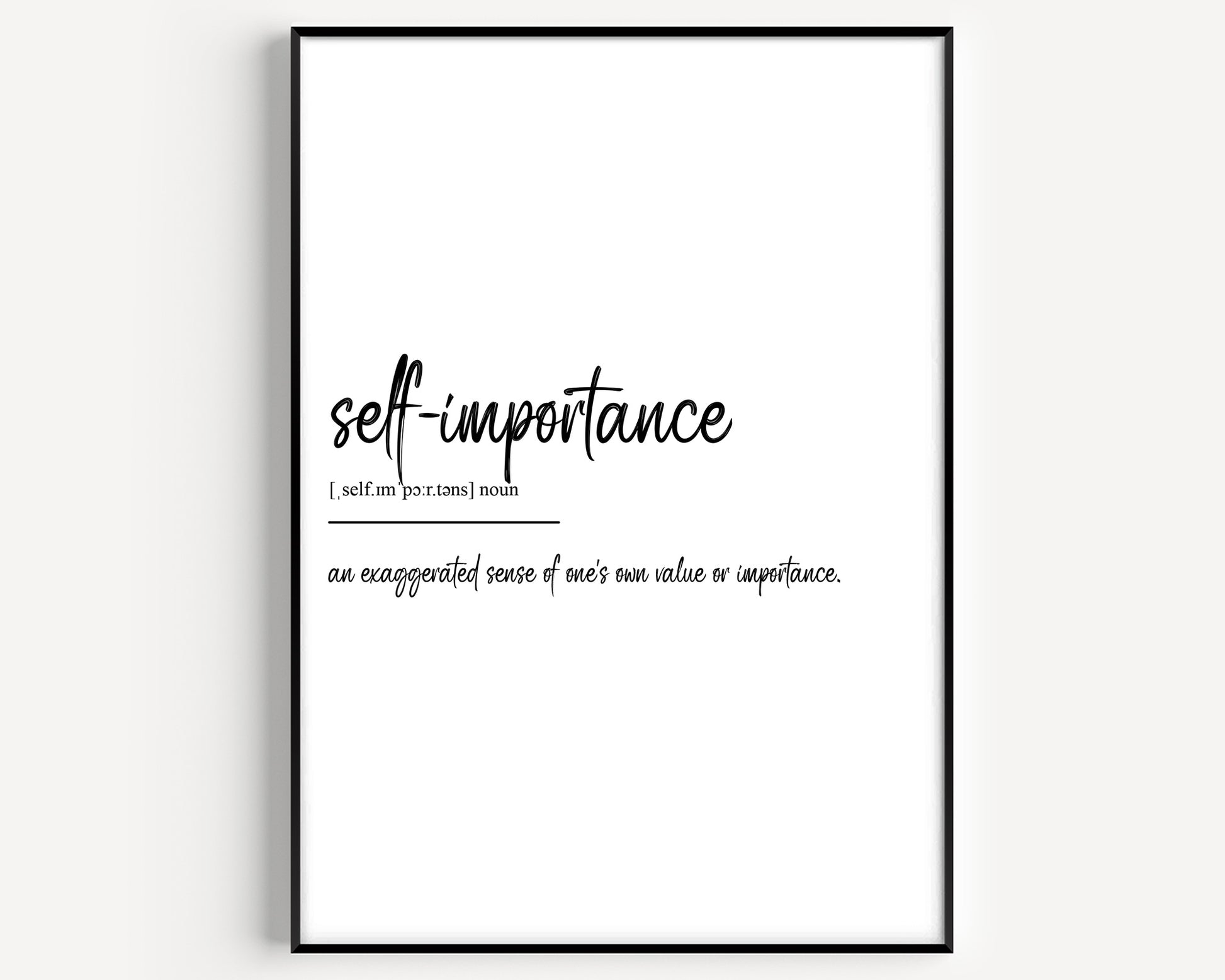 Self Importance Definition Print - Magic Posters
