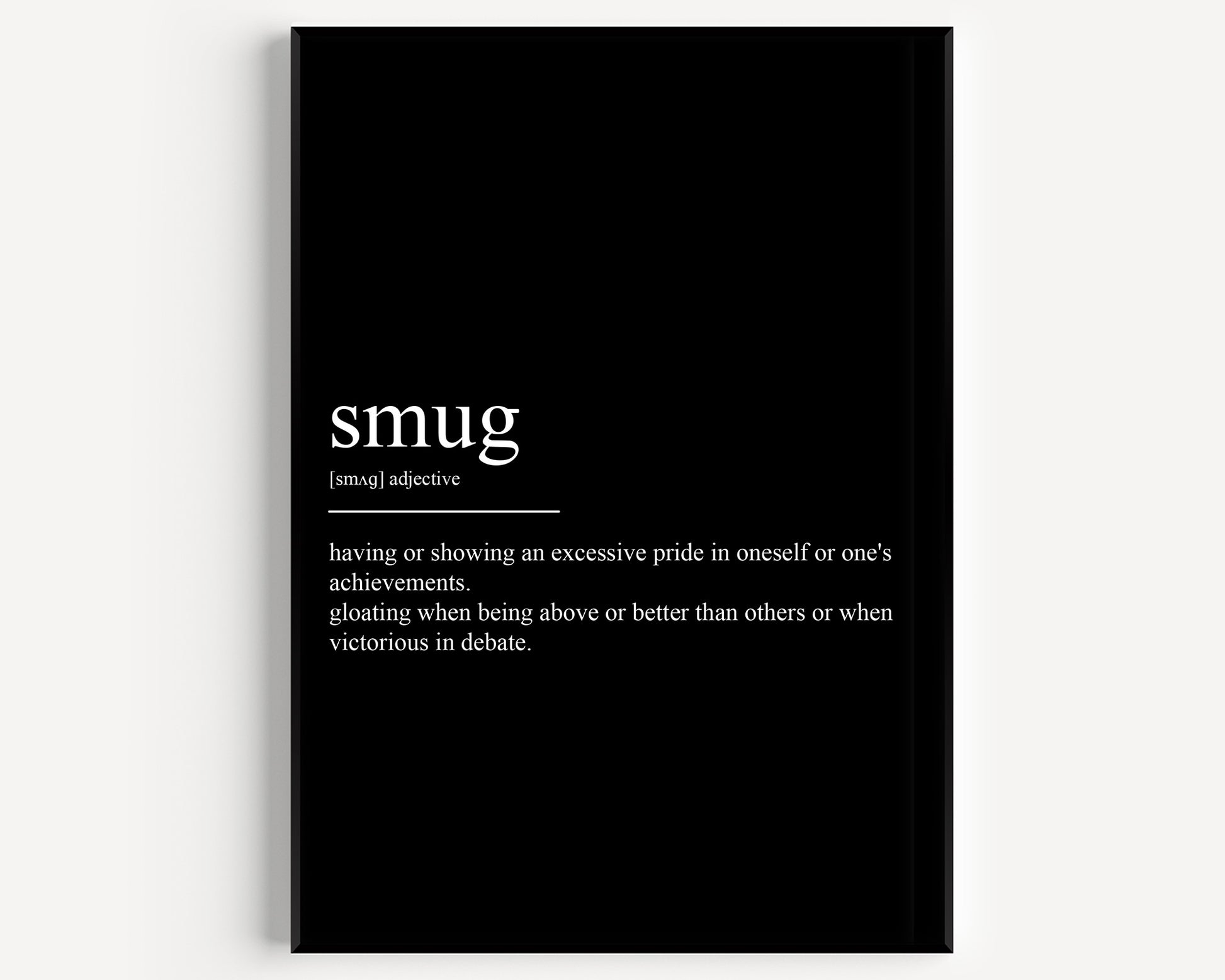 Smug Definition Print - Magic Posters