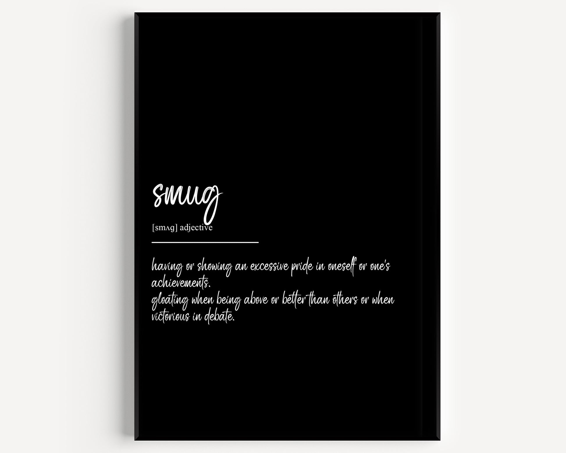 Smug Definition Print - Magic Posters