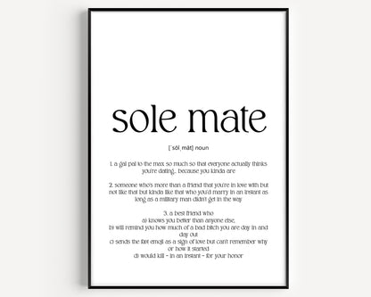 Sole Mate Definition Print - Magic Posters