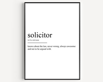 Solicitor Definition Print - Magic Posters